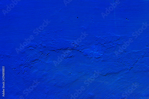 Blue texture cement wall close-up.