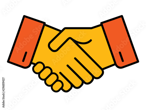 Business handshake icon. Business partners. Handshake illustration. Successful deal. Vector flat style icon isolated. Business handshake line icon, outline vector sign. Agreement, Shaking hands symbol