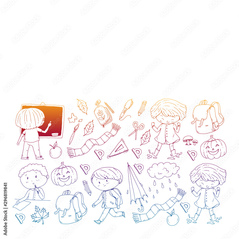 Back to school vector pattern. Education icons for children. Back to school vector pattern. Education icons for children.