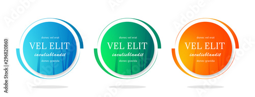Set of round colorful vector shapes. Abstract vector banners. Design elements. Modern abstract vector banner set flat geometric form with various colors. EPS 10