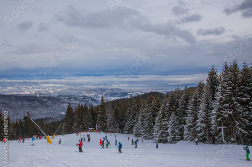 Bulgaria, ski resort Borovets. Mountain slope