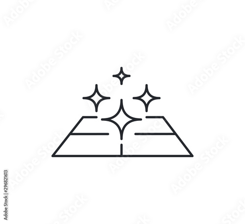 clean surface icon, easy cleaning, thin line symbol on white background editable stroke vector illustration eps 10.