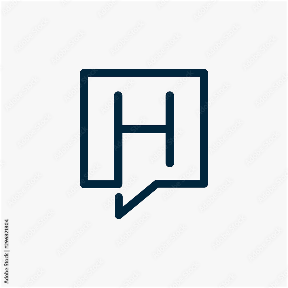 letter H with speech bubble line logo. talk logo vector modern illustration graphic abstract template. Chat concept Logo Template - VECTOR letter H with speech bubble line logo. talk logo vector modern illustration graphic abstract template. Chat concept Logo Template - VECTOR