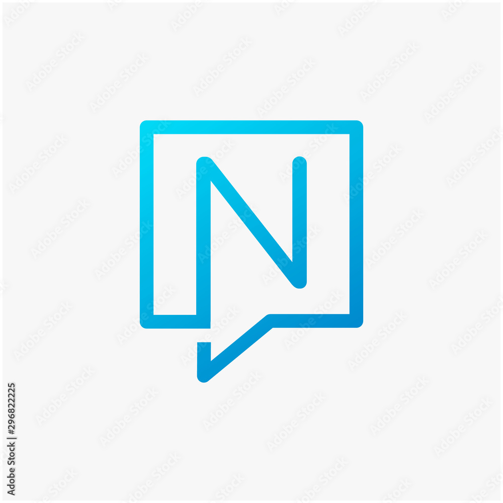 letter N with speech bubble line logo. talk logo vector modern illustration graphic abstract template. Chat concept Logo Template - VECTOR letter N with speech bubble line logo. talk logo vector modern illustration graphic abstract template. Chat concept Logo Template - VECTOR