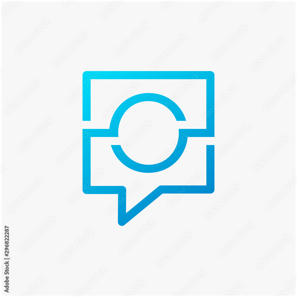 letter O with speech bubble line logo. talk logo vector modern illustration graphic abstract template. Chat concept Logo Template - VECTOR letter O with speech bubble line logo. talk logo vector modern illustration graphic abstract template. Chat concept Logo Template - VECTOR
