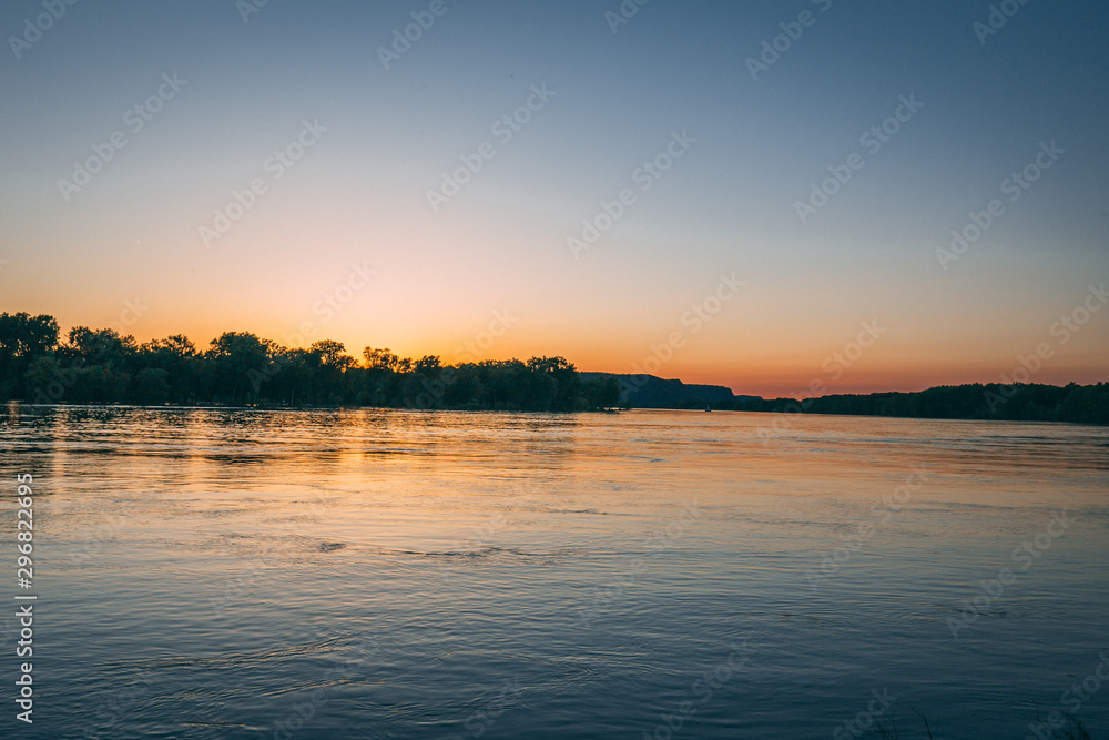 sunset on the mississippi river in la crosse wisconsin sunset on the mississippi river in la crosse wisconsin