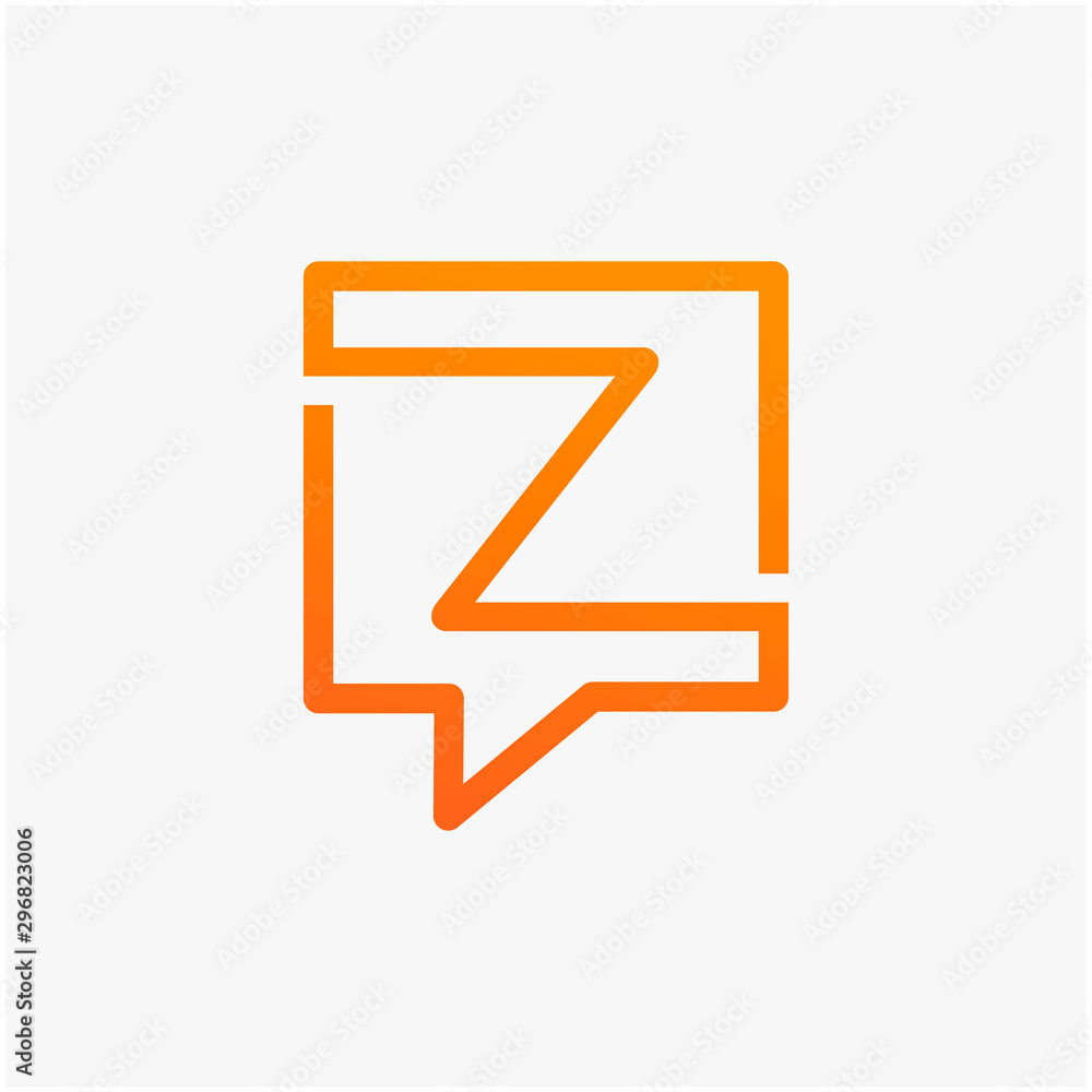 letter Z with speech bubble line logo. talk logo vector modern illustration graphic abstract template. Chat concept Logo Template - VECTOR letter Z with speech bubble line logo. talk logo vector modern illustration graphic abstract template. Chat concept Logo Template - VECTOR