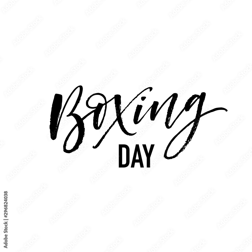 Boxing day card. Modern vector brush calligraphy. Ink illustration with hand-drawn lettering. 
