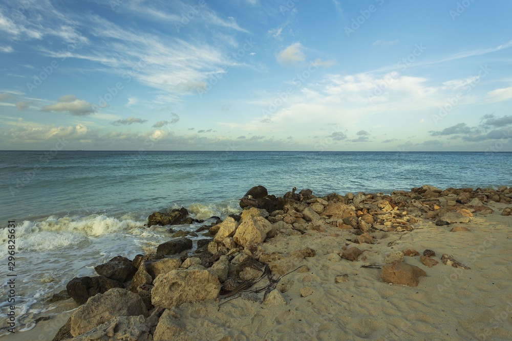 Beautiful view of coast line of Atlantic ocean on Aruba island. Gorgeous nature landscape backgrounds. Caribbean. Beautiful view of coast line of Atlantic ocean on Aruba island. Gorgeous nature landscape backgrounds. Caribbean.