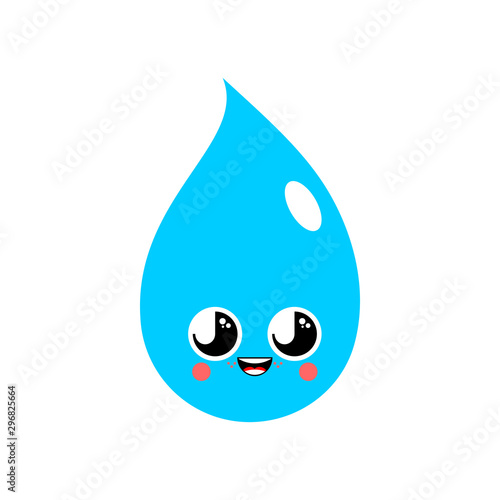 Water Element Cute kawaii isolated. funny waters cartoon style. kids character. Childrens style.
