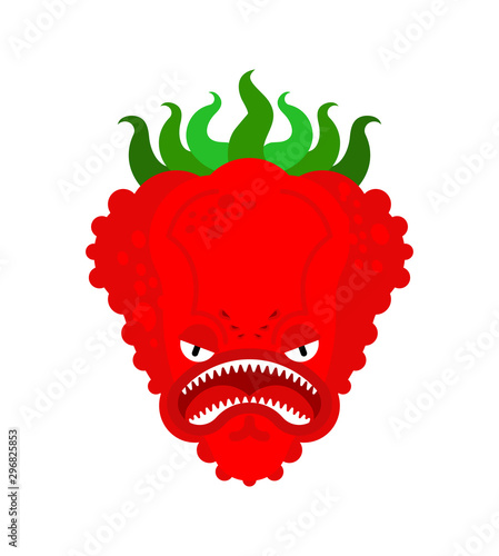 Bell pepper monster GMO mutant. Angry Genetically modified Vegetable with teeth. Hungry Alien Food vector illustration