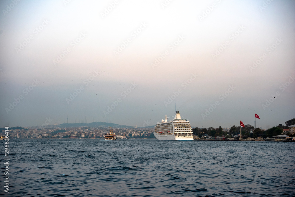 Cruise ship in Istanbul bosphorus