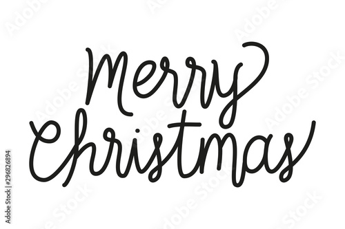 merry christmas calligraphy lettering icon