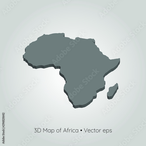 3D map of Africa  vector eps
