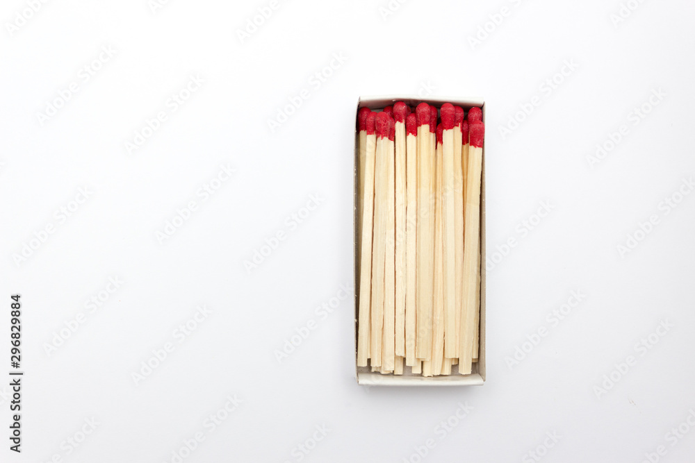 Set of matches in a box isolated on white background Set of matches in a box isolated on white background