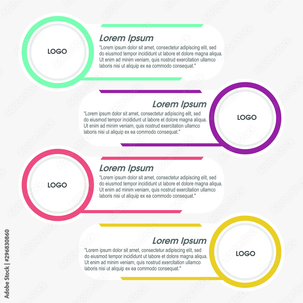 infographic concept. with various shapes of circles, squares, triangles and even abstract but neatly arranged. for business