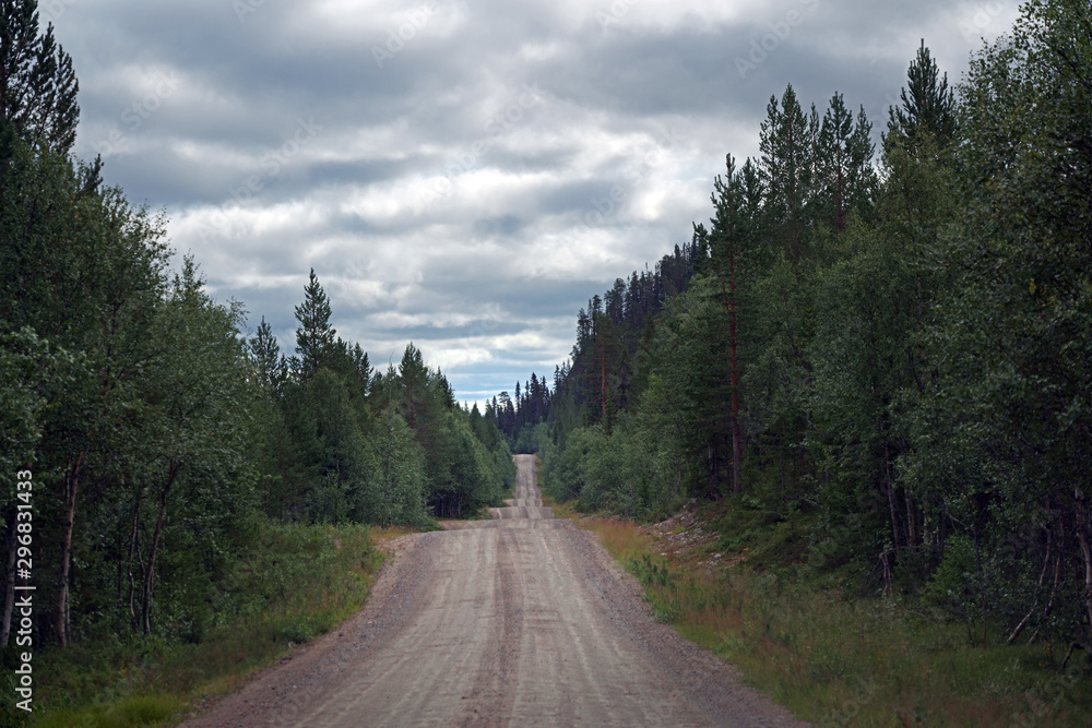 Gravel road up and down in Sweden Gravel road up and down in Sweden