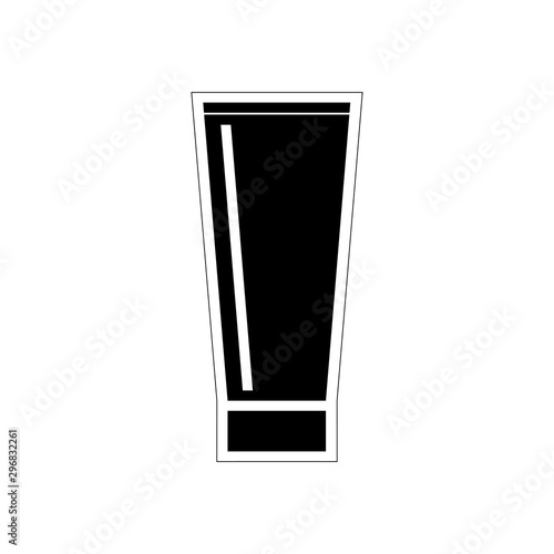 tube, cosmetics. barber icon in a flat style. black illustration on a white background
