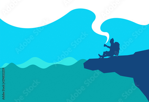 silhouette, sagoma, trekking, pausa, relax, pace, bivacco, ristoro