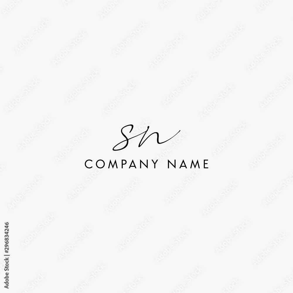 S N Initial handwriting logo vector S N Initial handwriting logo vector