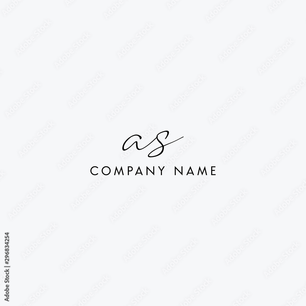 A S Initial handwriting logo vector A S Initial handwriting logo vector