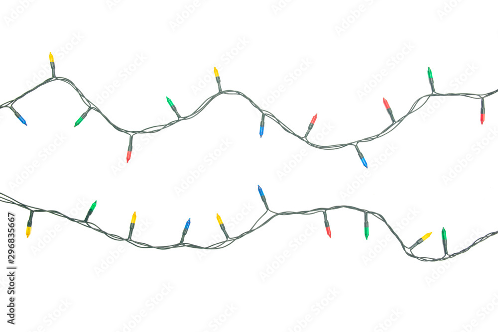 String of Christmas lights isolated on white background With clipping path. String of Christmas lights isolated on white background With clipping path.