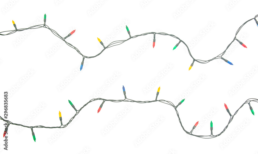 String of Christmas lights isolated on white background With clipping path. String of Christmas lights isolated on white background With clipping path.