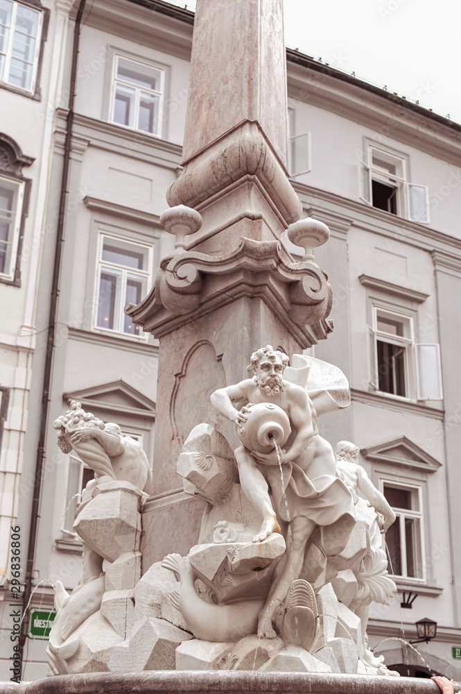 Architecture of Slovenia. Historic streets during the day. Travel photo. Free space for text. Architecture of Slovenia. Historic streets during the day. Travel photo. Free space for text.