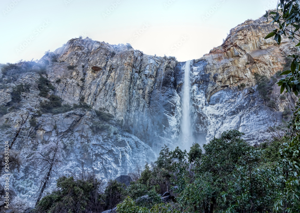 Icy Bridal Veil Falls in Yosemite