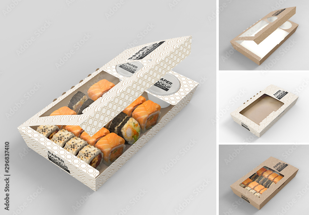Modelo de Large Paper Box with Window Top View Mockup do Stock | Adobe ...