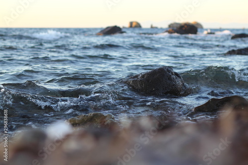 Background sea, ocean. Ride the waves in the ocean.