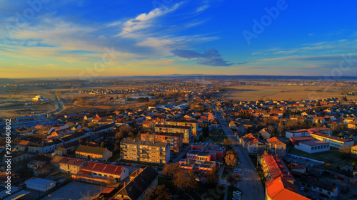 Beautiful Bjelovar sunrise from above (Bjelovar, Bjelovar Bilogora County, Croatia) 