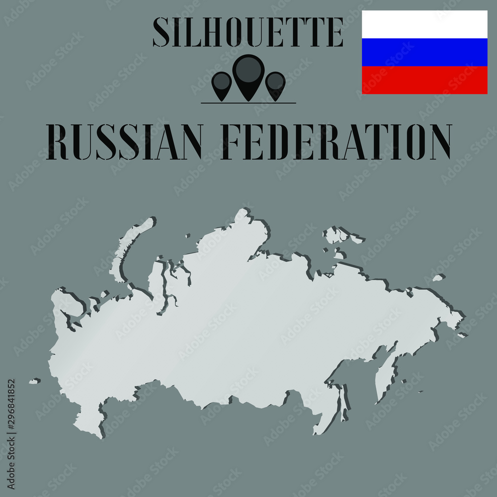 Russia National Flag Map Design, Illustration Of Russia Country