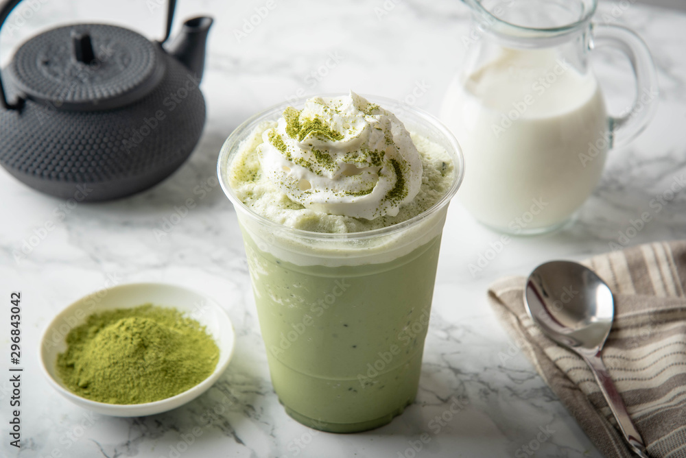 matcha frappuccino in plastic cup matcha frappuccino in plastic cup