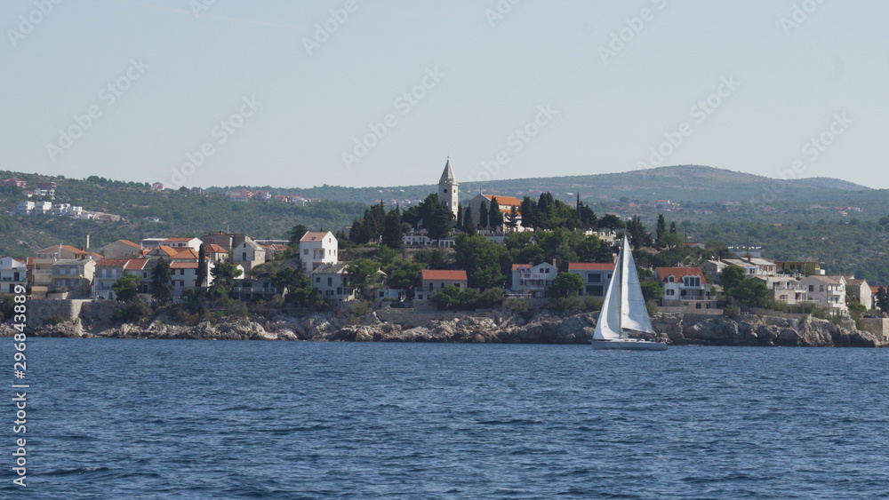 Yacht near a croatian city