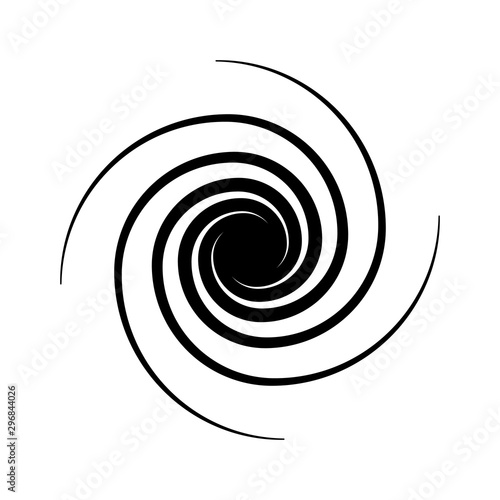 Logo in the form of a spiral. Symbol of wind and forces. The sun with swirling rays.