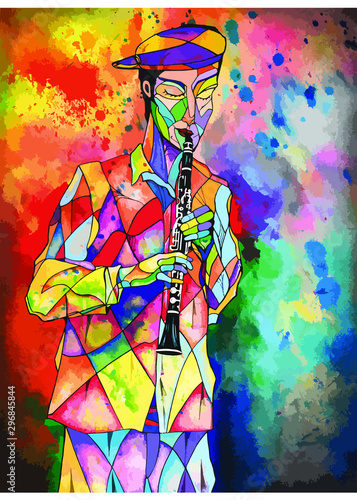 Retrato de músico con clarinete 