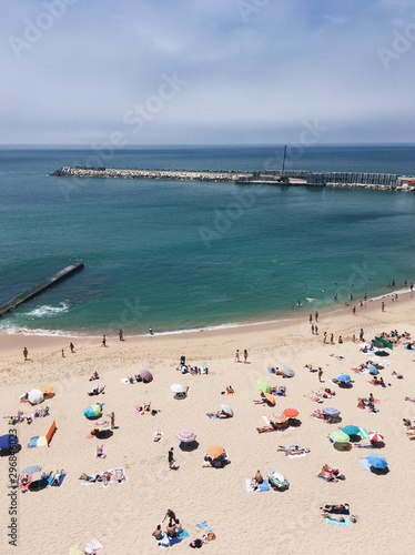Aerial view of people on beach