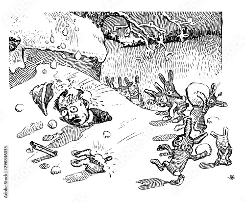 Rabbit Revenge vintage illustration