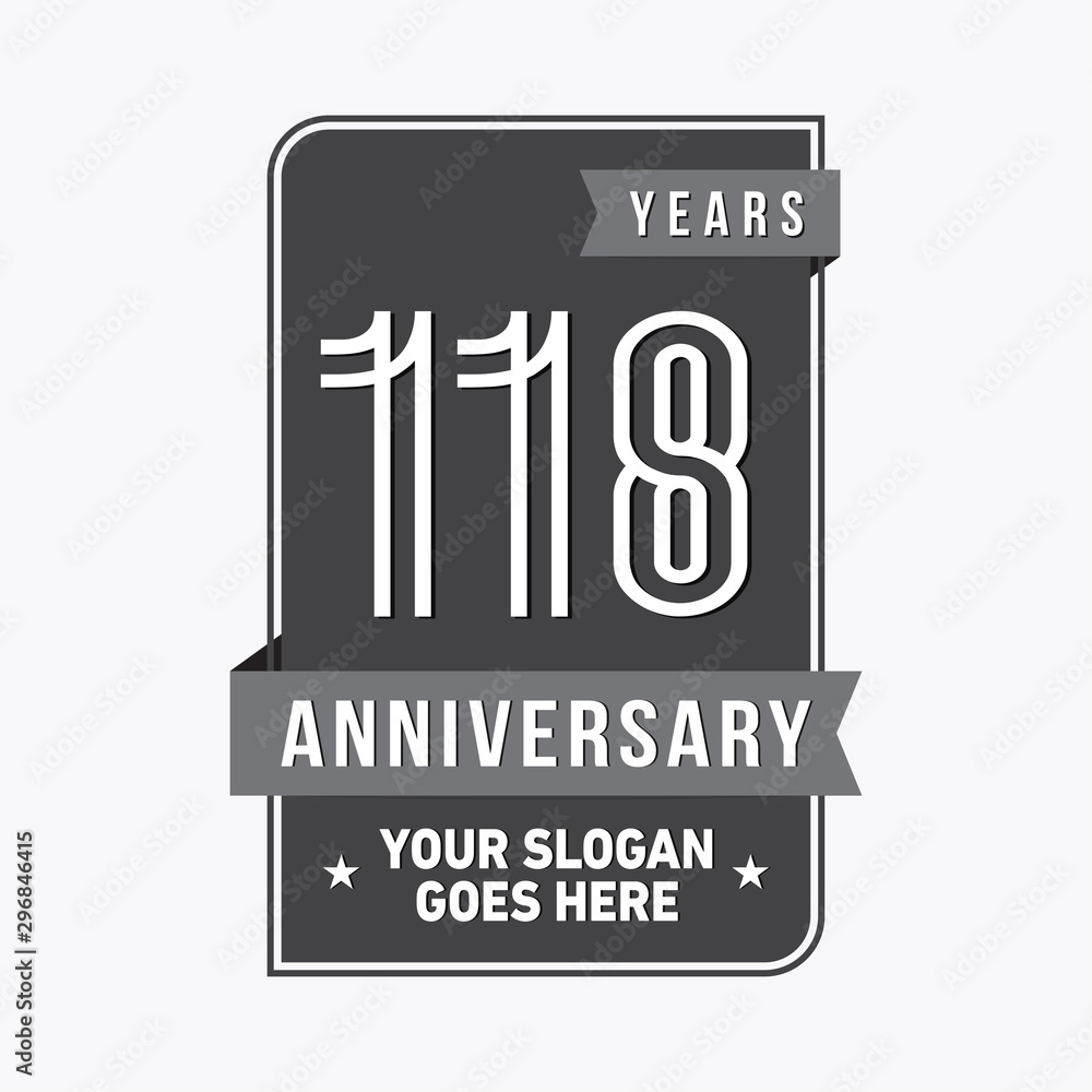 118 years anniversary design template. One hundred and eighteen years celebration logo. Vector and illustration. 118 years anniversary design template. One hundred and eighteen years celebration logo. Vector and illustration.