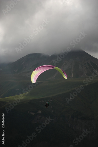 Scenic view of paragliding