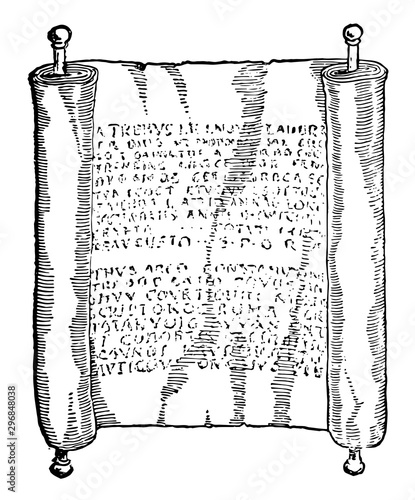 Roman Book Rome vintage engraving.