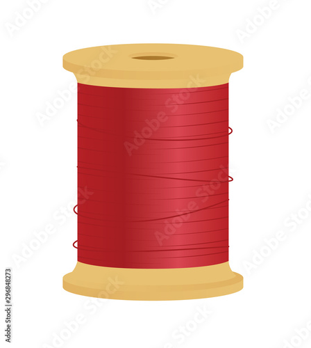 Vector illustration of a spool of red thread