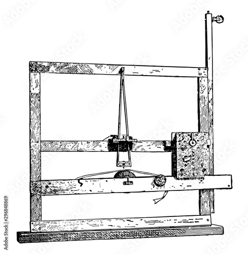 Morse First Telegraph Instrument vintage illustration.