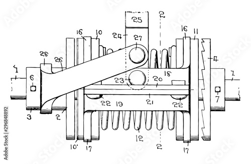 Engine Starter vintage illustration.