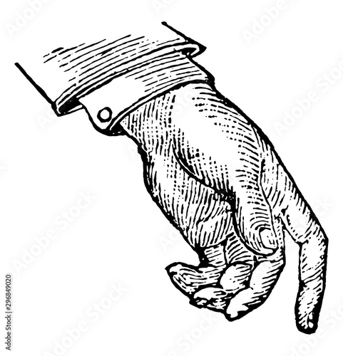 This picture represents the hands position in prostration vintage engraving.
