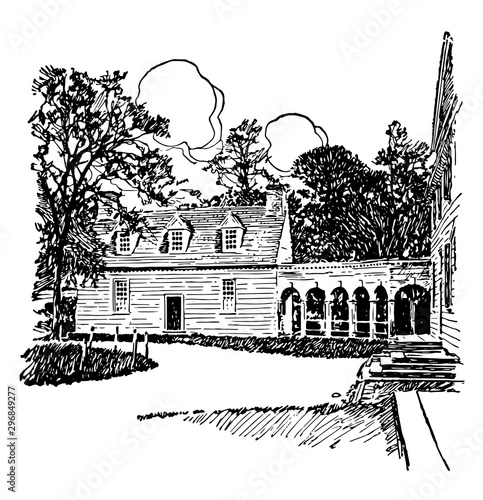 Mount Vernon vintage illustration.