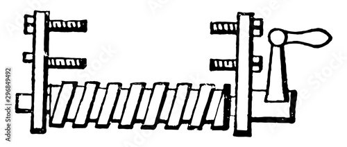 Lathe Attachment Turning Astragals, vintage illustration.