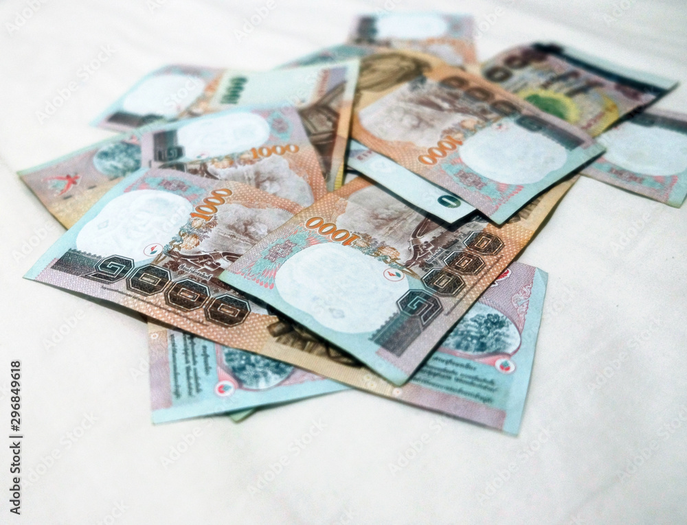 Background with money thai thousand baht bills Background with money thai thousand baht bills