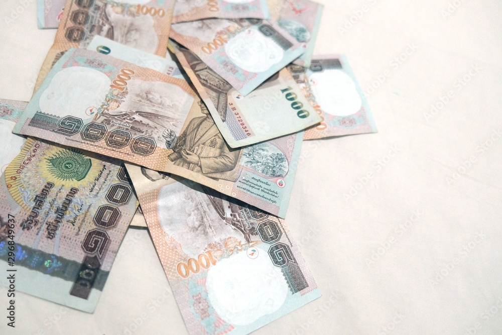 Fototapeta premium Background with money thai thousand baht bills